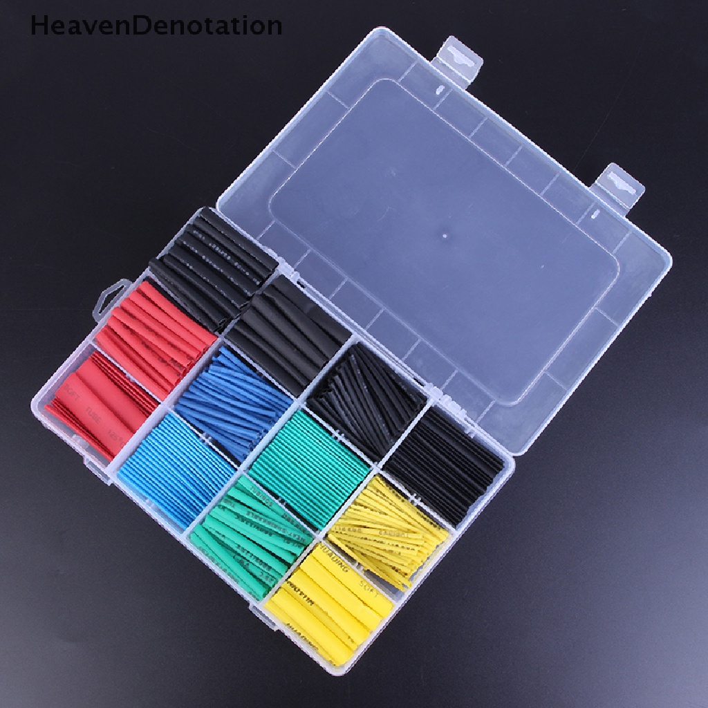 [HeavenDenotation] 530pcs Heat Shrink Tubing Insulation Shrinkable Tube 2: 1kabel Kawat Lengan Kit HDV