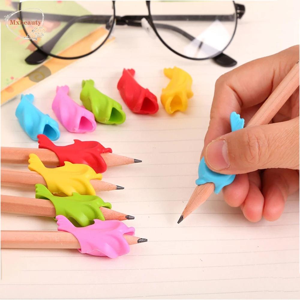 MXBEAUTY Writing Supplies Fish Pencil Grasp 10pcs/lot Pencil Grasp Kids Pen Holder Writing Tool Writing Aid Grip Silicone Stationery Children Baby Learning Correction Pen Holder