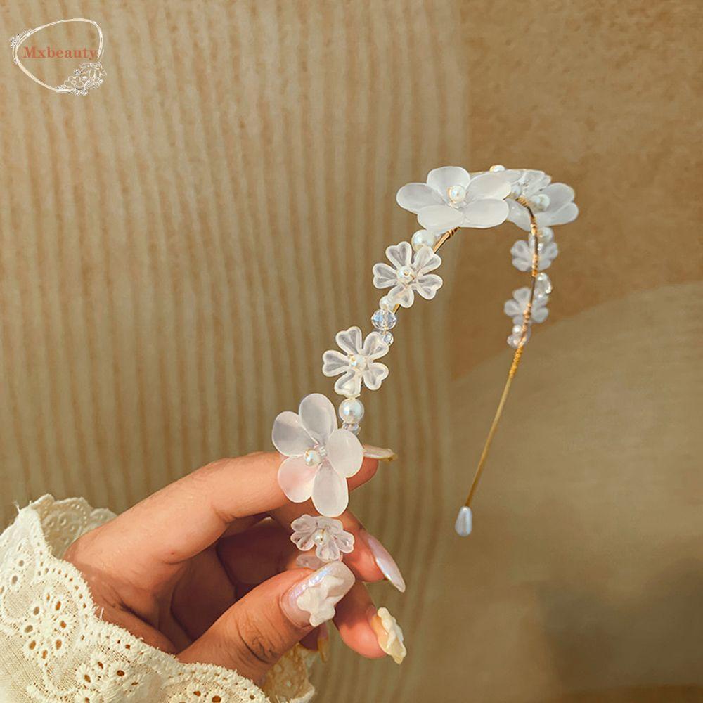 Mxbeauty Gaya Korea Bando Elegan Hiasan Kepala Perhiasan Hadiah Rambut Hoop Headpiece Bridesmaid Wanita Hair Band