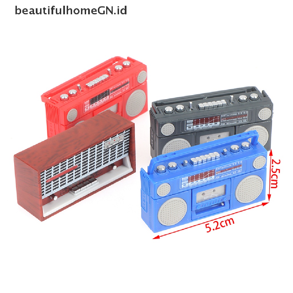 {Cantik} 1: 12rumah Boneka Miniatur Radio Model Recorder Player Mainan Boneka Furniture Decor~