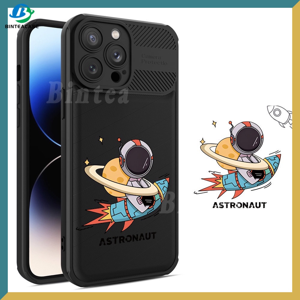 Infinix Note 12 G96 Hot 9 Play 10 Play 11 Play 12 Play Smart 5 Smart 6 Roket Astronot Perlindungan Penuh Anti Slip Shockproof Case Binteacase