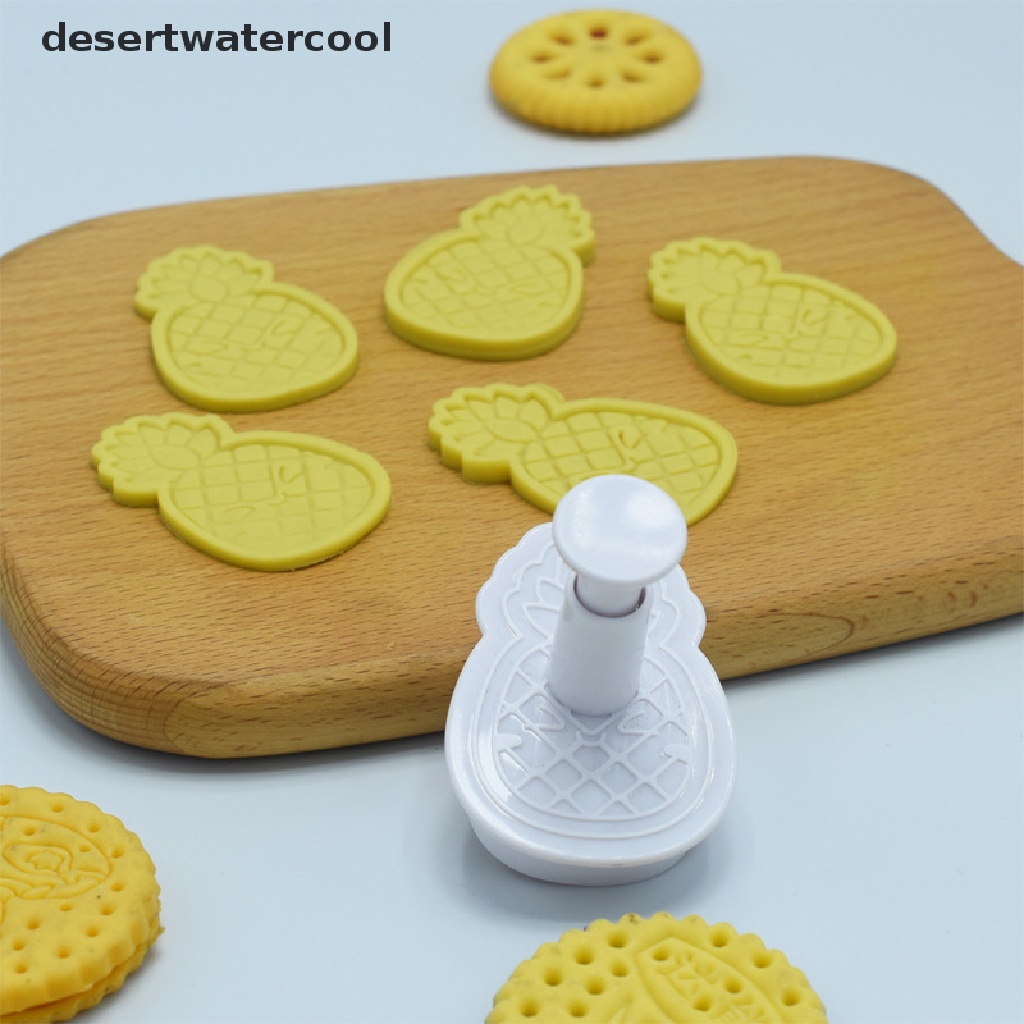 Deid Cetakan Nanas Cookie Plunger Cutter Fondant Emboss Stamp Mold Pemotong Biskuit Martijn