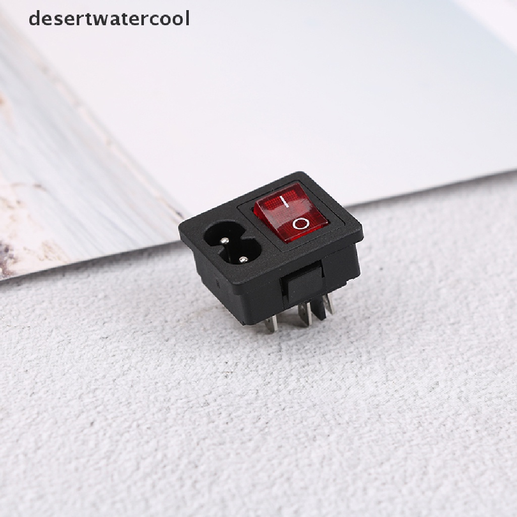 Deid Stop Kontak inlet Kabel Listrik Dengan switch rocker Lampu Merah ON-OFF 250V 10A Martijn