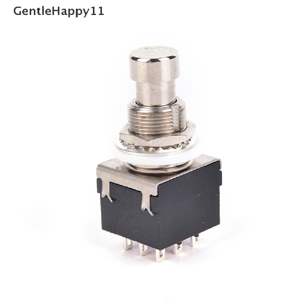 Gentlehappy 1x 9-pin 3PDT Efek Gitar Pedal Box Injak Kaki Metal Switch True Bypass black id