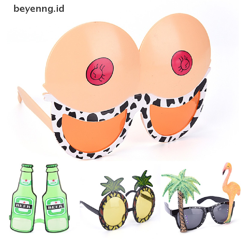 Beyen Lucu Hawaii Tropical Sunglasses Kacamata Musim Panas Gaun Mewah Pesta Kostum ID