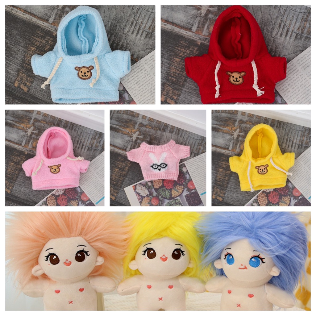 [COD] 20cm Boneka Katun DIY Dress Up Rambut &amp; Pakaian Lucu Boneka Boneka Hadiah Ulang Tahun Anak