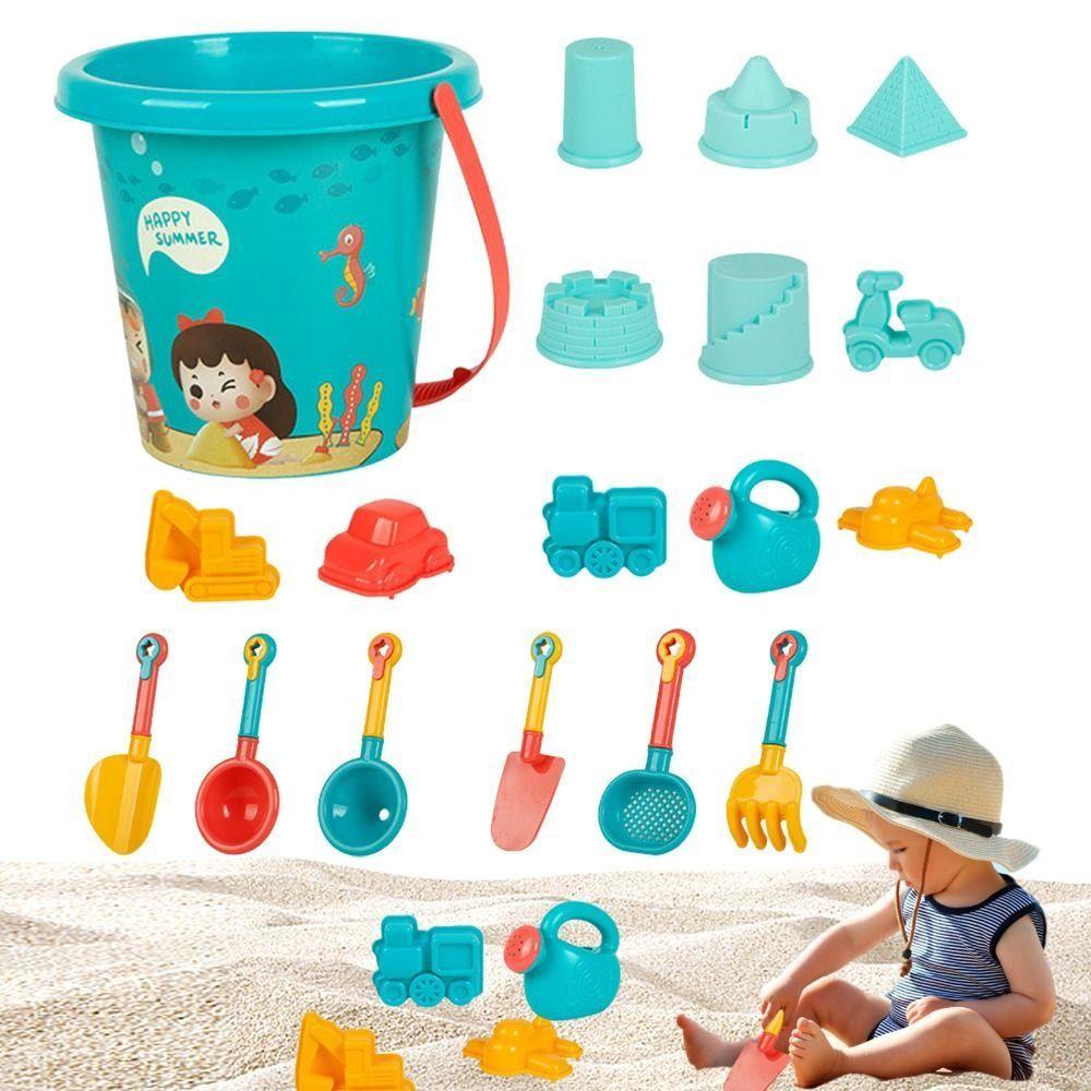 Mxbeauty Mainan Pasir Pantai Set Musim Panas Sekop Lucu Anak Hadiah 18pcs/Set Sandbox Set Model Garukan Pasir Mainan