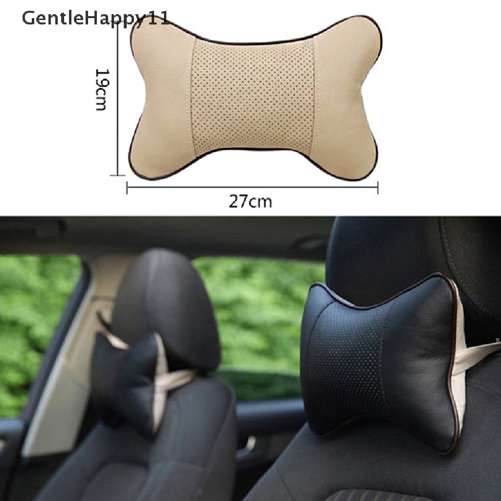 Gentlehappy 1PC Bantal Leher Mobil Car Headrest Cushion Penyangga Kursi Aksesoris Universal Sandaran Safety Pillow Auto Interior Accessories id