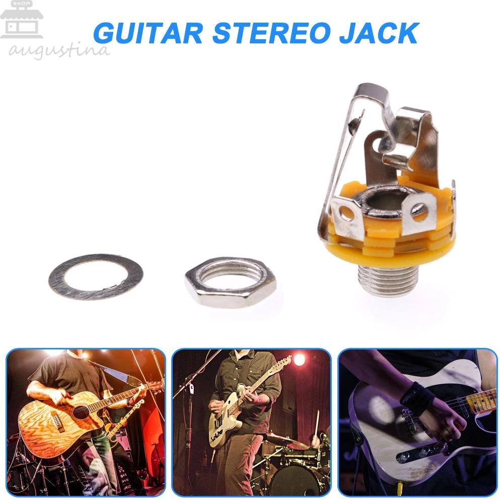 Plug Jack Agustina Tahan Lama1Per4Inci Untuk Gitar Elektrik Alat Musik Bagian Gitar Input Stereo