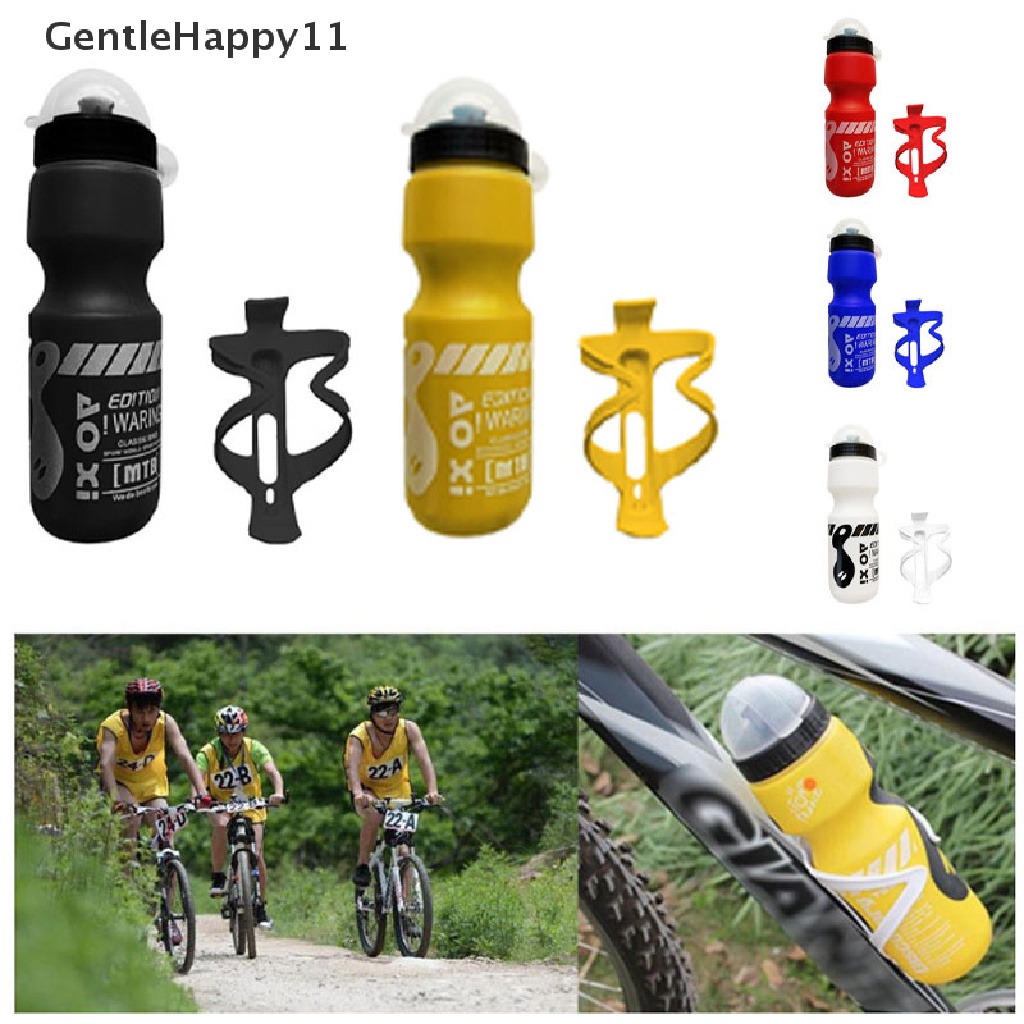 Gentlehappy 750ML Botol Minum Air Sepeda Sepeda Gunung Bersepeda+Holder Cage Rack id