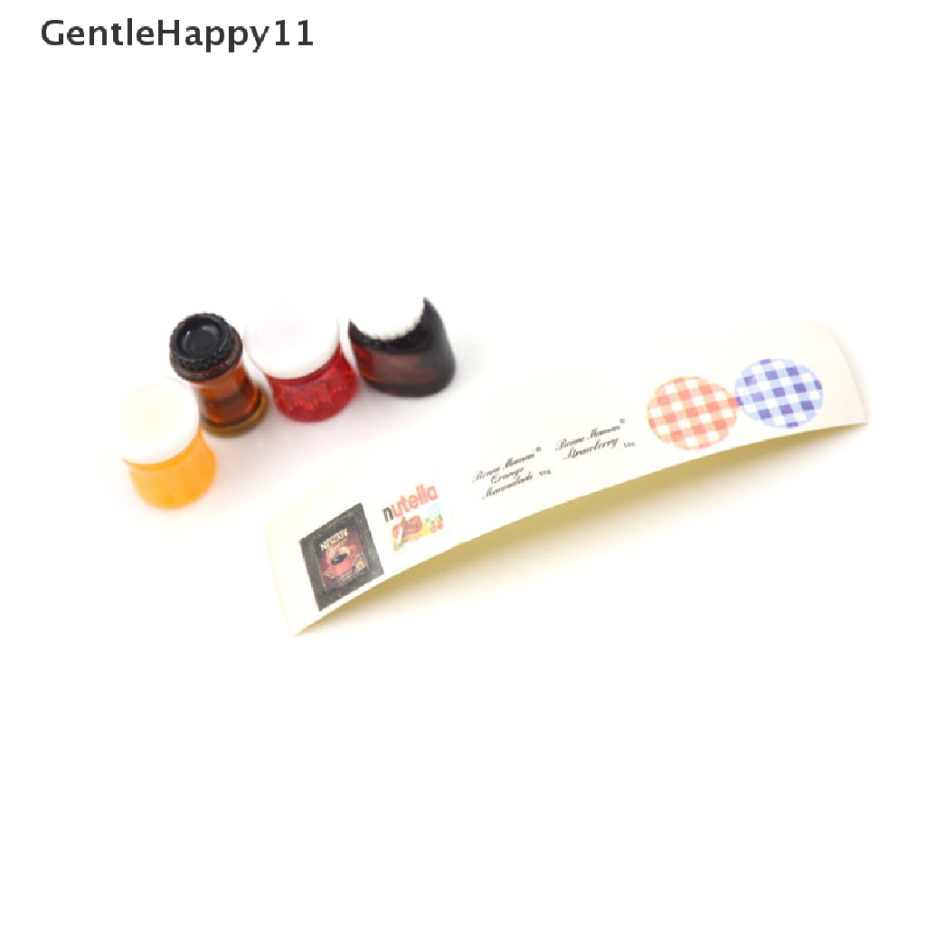 Gentlehappy 4pcs/set Miniatur Rumah Boneka1: 12dapur Makanan Selai Bumbu Kopi DIY Decor id
