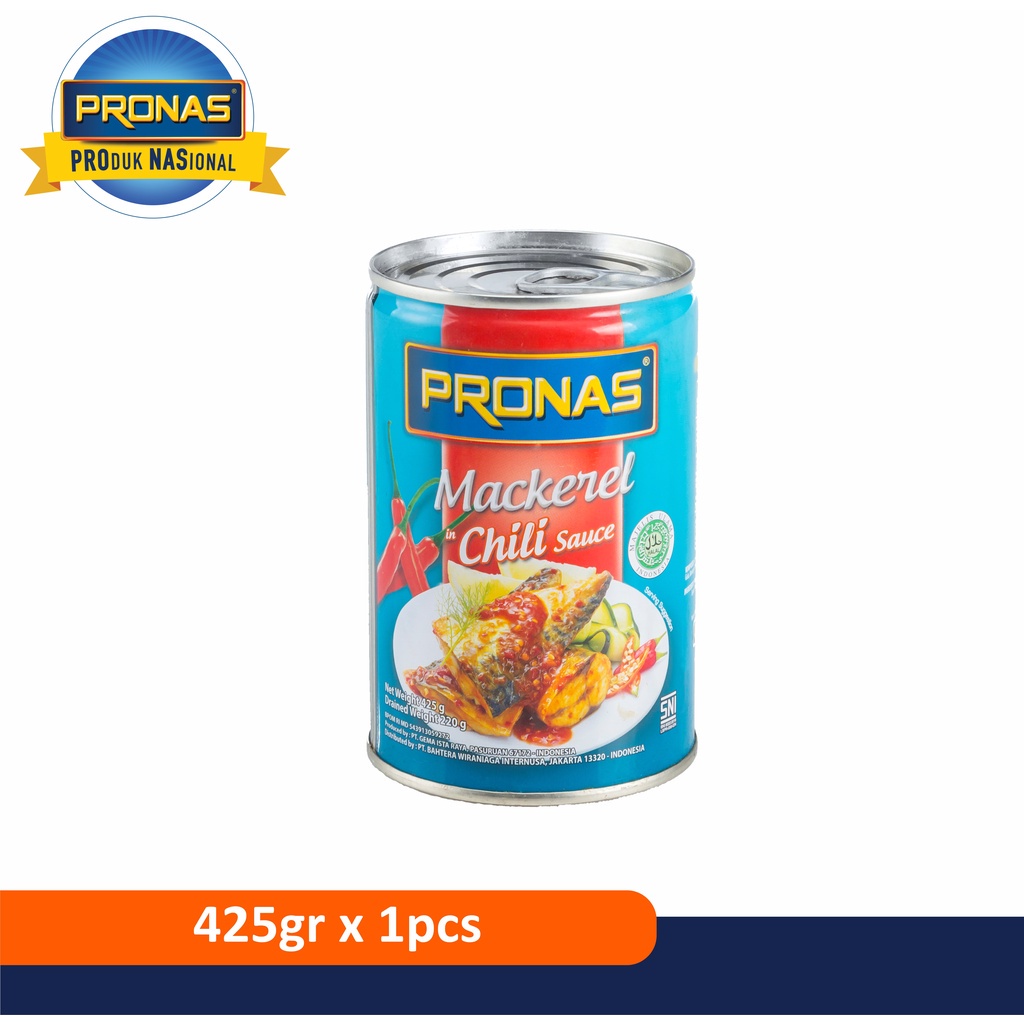 Pronas Mackerel dalam Saus Pedas 425 g dalam kemasan EOE (Easy Open End)