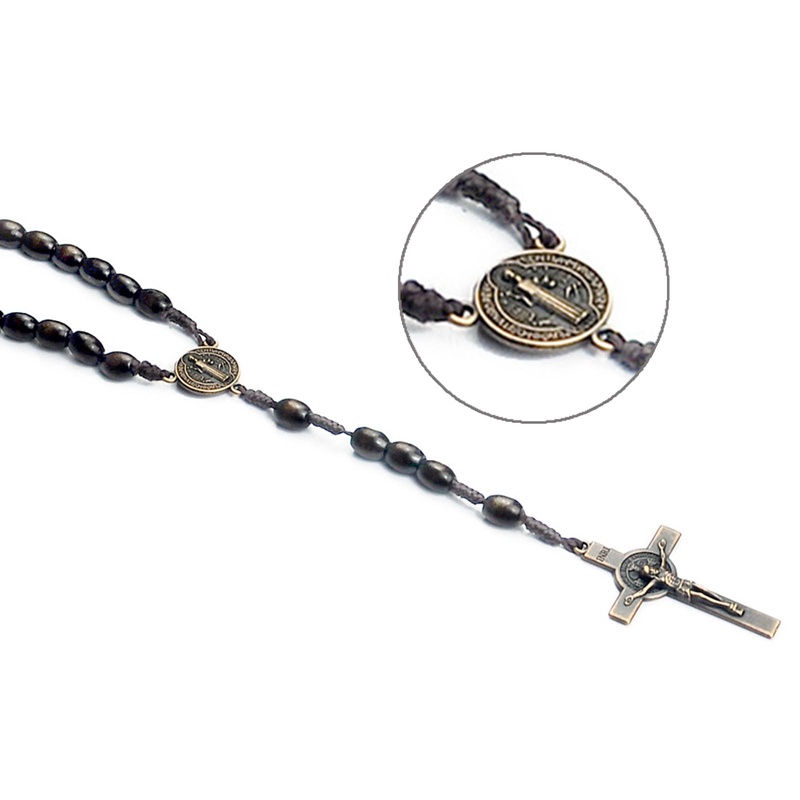 Kalung Rosario Tasbih Kayu Salib