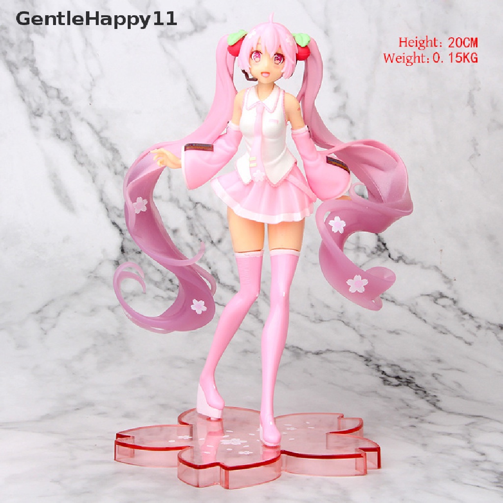 Gentlehappy High Quality Anime Miku Pink Sakura Miku PVC Patung Figure Model Mainan id