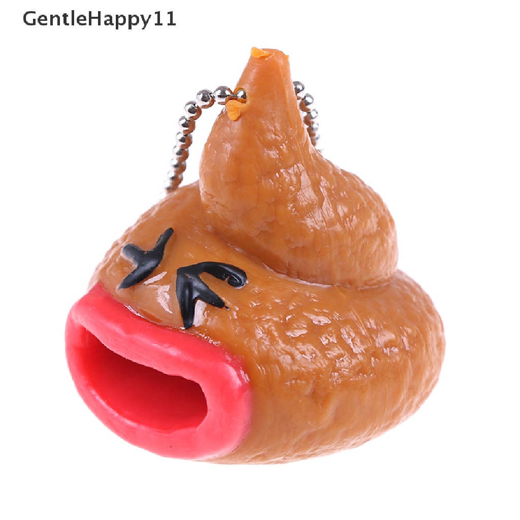 Gentlehappy Lucu poo Pencet emoticon Mainan Gantungan Kunci fun little tricky prank antistress toy id