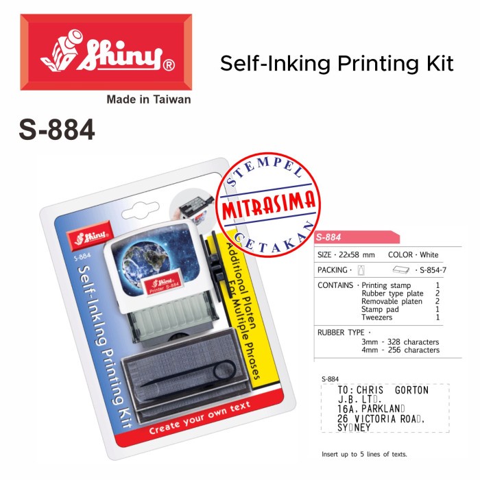 

Stempel Shiny S-884 ( bongkar pasang D-I-Y set S884 Tipe S 884 )