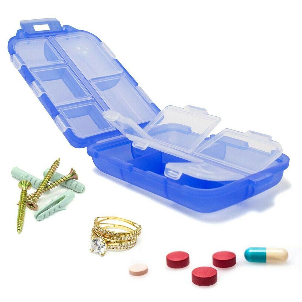 Lily Pill Case Portable 10kisi Obat Tablet Dispenser Wadah Organizer Kotak Obat