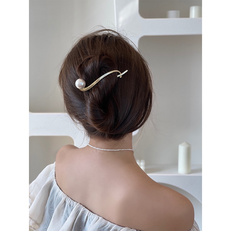 A HELLO GIRL Korea-style Pearl Bermutu Tinggi Sense Alloy Besar Duckbill Klip Aksesori Rambut