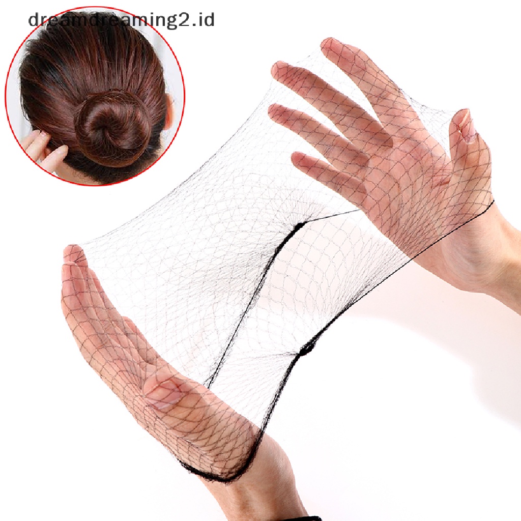 (dream) 100x Jaring Rambut Invisible Hitam Pinggiran Elastis Mesh Hairnet Stretch Hairnet Penutup//
