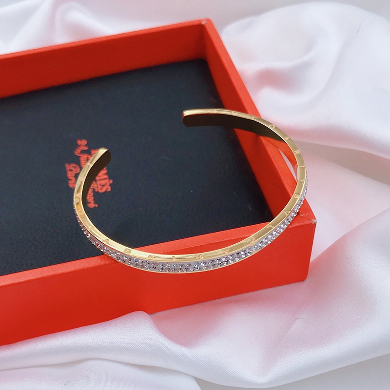 GROSIR Gelang bangle ful zircon titanium stainless steel 316L import berkualitas anti karat bisa bayar di tempat COD