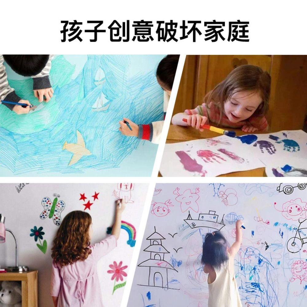 Lanfy Menggambar Roll Anak 30 * 90cm Mainan Gambar Edukasi Dini Diy Sticky Color Drawing Game Coloring Paper Roll