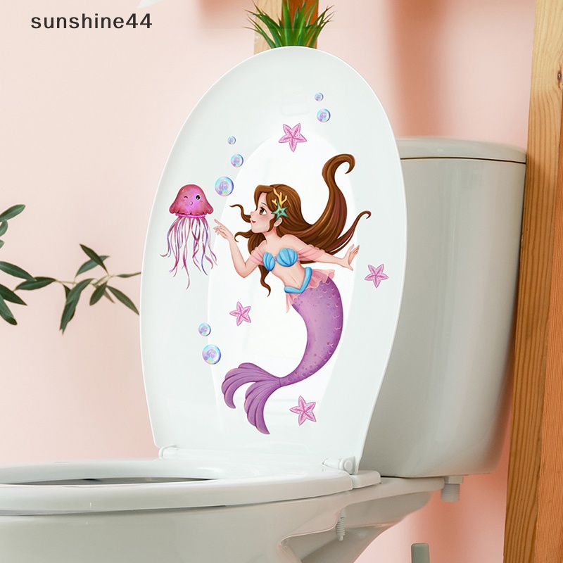 Sunshine 11PC Hewan Dasar Laut Toilet Stiker WC Perekat Diri Paing Yang Dapat Dilepas Kamar Mandi Stiker Kamar Mandi Stiker Dekoratif Dekorasi Ruangan Stiker Dinding ID