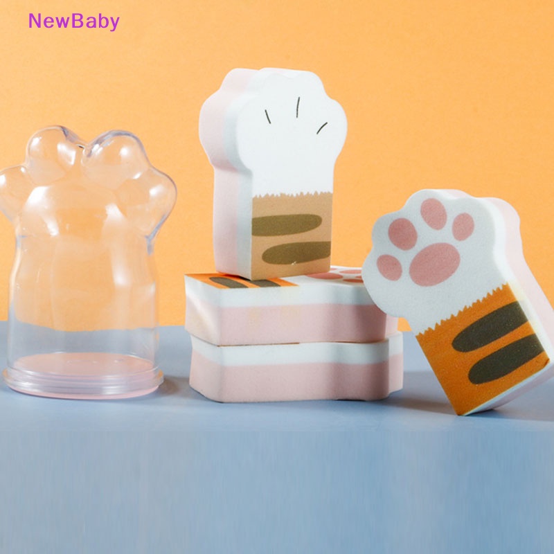 Newbaby New Beauty Makeup Puff Sponge Box Aksesoris Makeup Wanita Cakar Kucing Shell Box ID