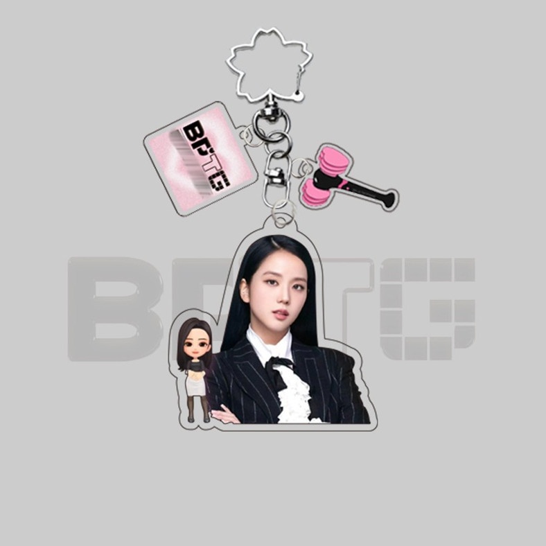 1pc Gantungan Kunci Akrilik BPTG Hitam-PINK Blackpink THE GAME Key Ring Gantung Blackpink