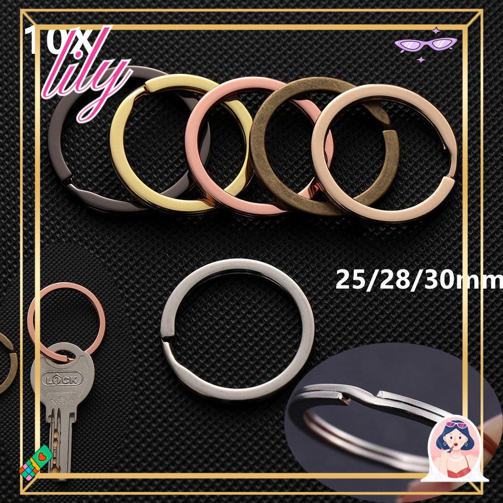 Lily 10pcs/lot 25mm 28mm 30mm Split Kunci Ring Bulat Konektor Saku Carabiner