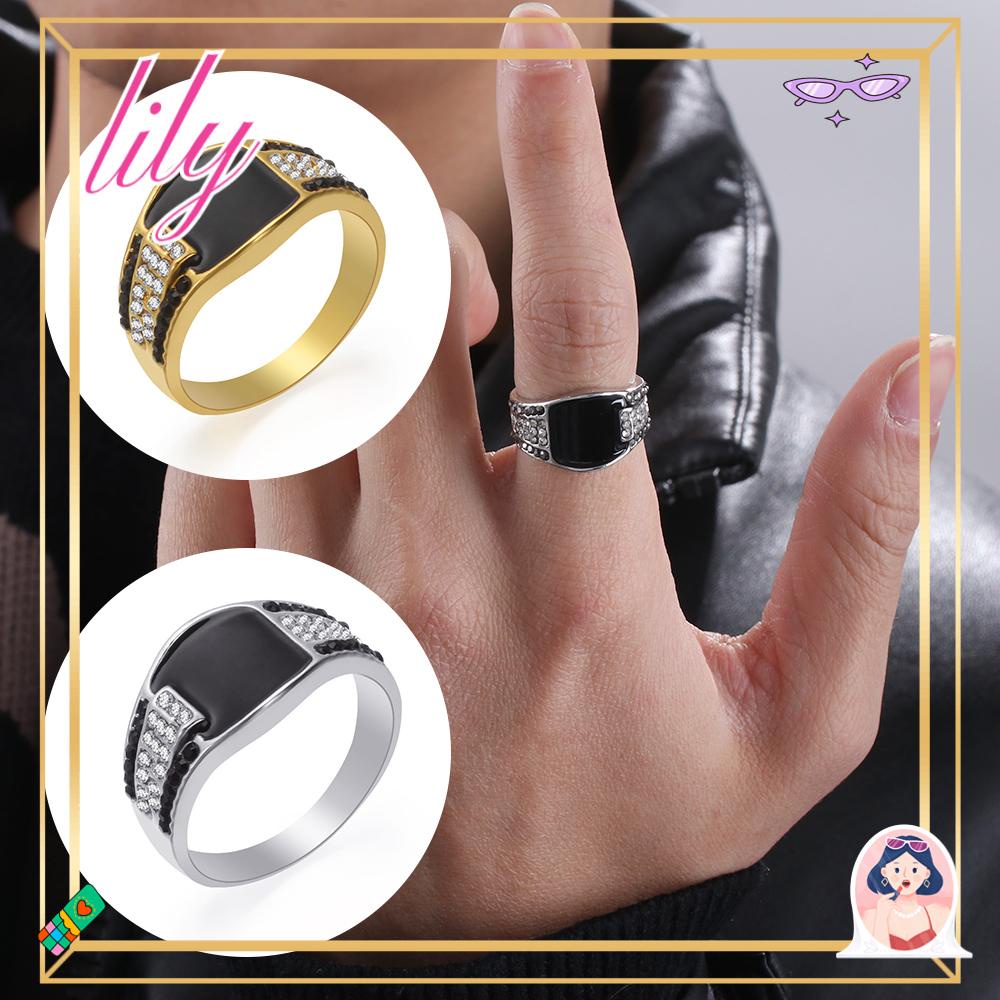 Lily Hip Hop Cincin Wanita Pria Freemason totem Rock Punk Koboi Motor Biker Two-tone