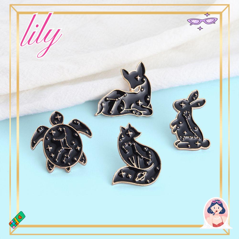 Lily Hewan Bros Hadiah Punk Kerah Aksesoris Kelinci Penyu Laut Fox Lapel Badge