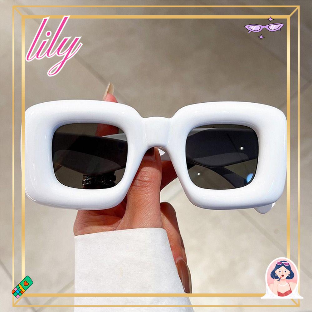 Lily Y2K Kacamata Hitam UV400 Red Yellow Unik Eyewear Women Shades