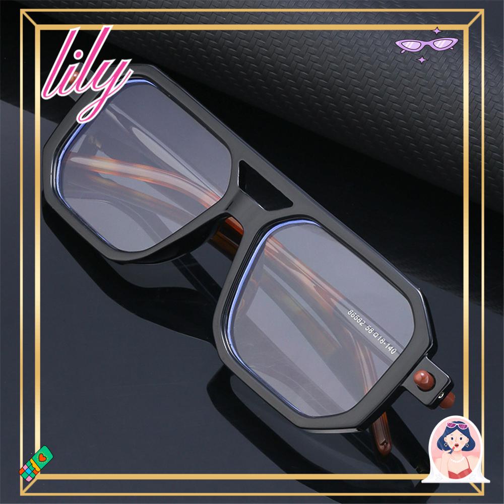 Lily Kacamata Hitam Wanita Retro Uv400 Street Wear Eyewear Sun Glasses