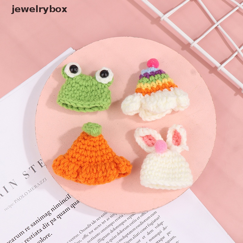 [jewelrybox] 1pc 1: 12rumah Boneka Miniatur Topi Rajutan Kartun Hewan Topi Hujan Kelinci Kodok Kupluk Boneka Dekorasi Mainan Hewan Peliharaan Dekorasi Butik