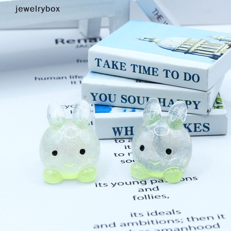 [jewelrybox] 2pcs luminous flash Kartun Kelinci Ornamen Miniatur Ornamen Butik Mainan Bercahaya