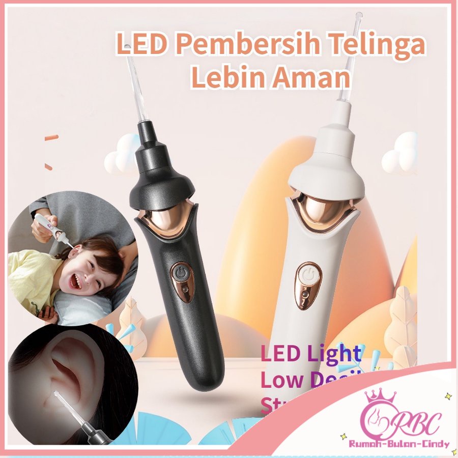 【COD】Alat Pembersih Telinga Bayi | Alat Pembersih Telinga Anak Bayi dan Dewasa / Pembersih Telinga Isi Ulang Elektrik Ear Pick Alat/ Korek Kuping LED Lampu Senter