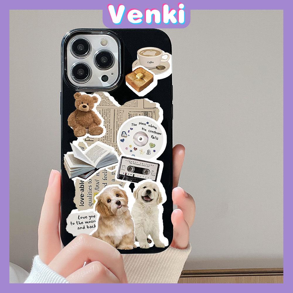 VENKI - For iPhone 14 Pro Max iPhone Cute Animal Black Phone Case TPU Soft Shell Protection Shockproof Camera Compatible with iPhone 13 Pro max 12 Pro Max 11 xr xs max 7Plus8Plus