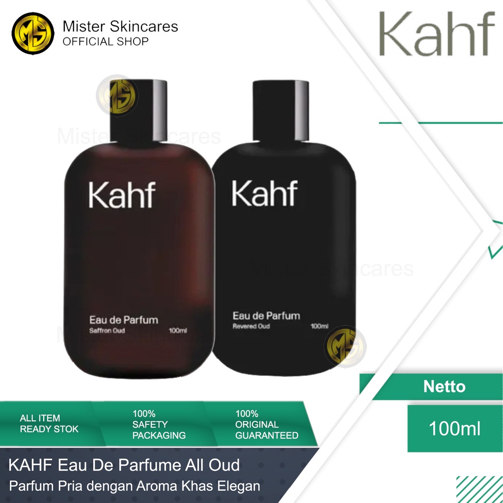 KAHF Eau De Parfume EDP Saffron Oud &amp; Revered Oud All Varian 100ml