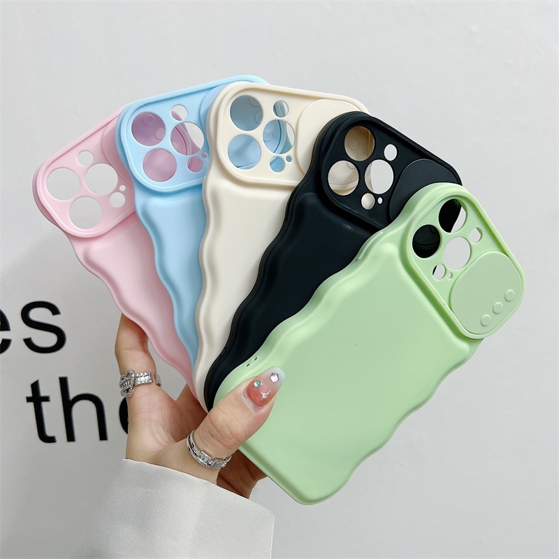 IPHONE Cover Silikon TPU Cocok Untuk Iphone14 13 12 11 Pro X XS Max XR 7 8 14 Plus Lensa Pelindung Jendela Sliding Soft Case