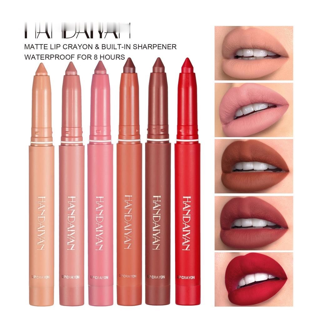 Matte Lipstik Lip Liner Tidak Mudah Rontok Pensil Lipstik Anti Lengket Tujuan Ganda Lip Gloss