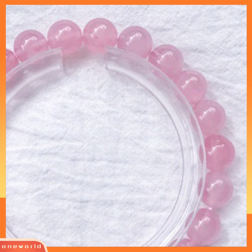 [EONE] Wanita Gelang Shiny Hias Menarik All-match Anti Luntur Perhiasan Hadiah Batu Alam Pink Strawberry Kristal Imitasi Wanita Pesona Gelang Untuk Pacar