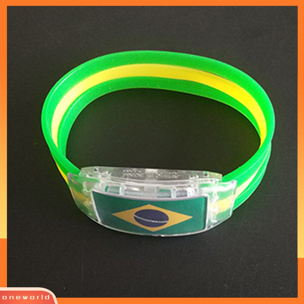 [EONE] Gelang Tangan Piala Dunia Glow in The Dark Tambah Suasana Argentina Brazil Jerman Spanyol Bendera Nasional Gelang LED Untuk Club