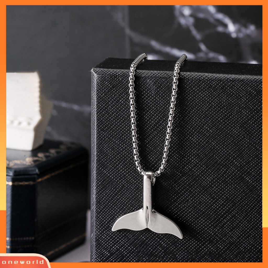 [EONE] Liontin Kalung Hip Hop Geometris Electroplating Kilau Terang Tidak Luntur Hias Hadiah Pria Wanita Ekor Ikan Paus Choker Kalung Sweater Rantai Untuk Pacaran