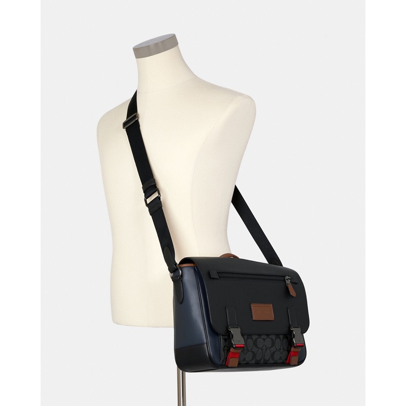 Coach Track Messenger In Colorblock Signature Canvas (C 4142) new arrival
