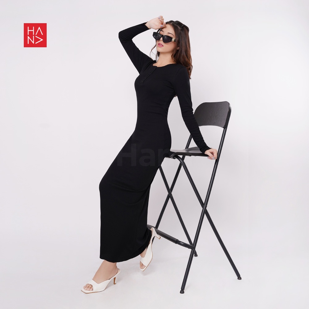 Hana Fashion JKT- Arisha Long Dress Casual Wanita - CD047-2