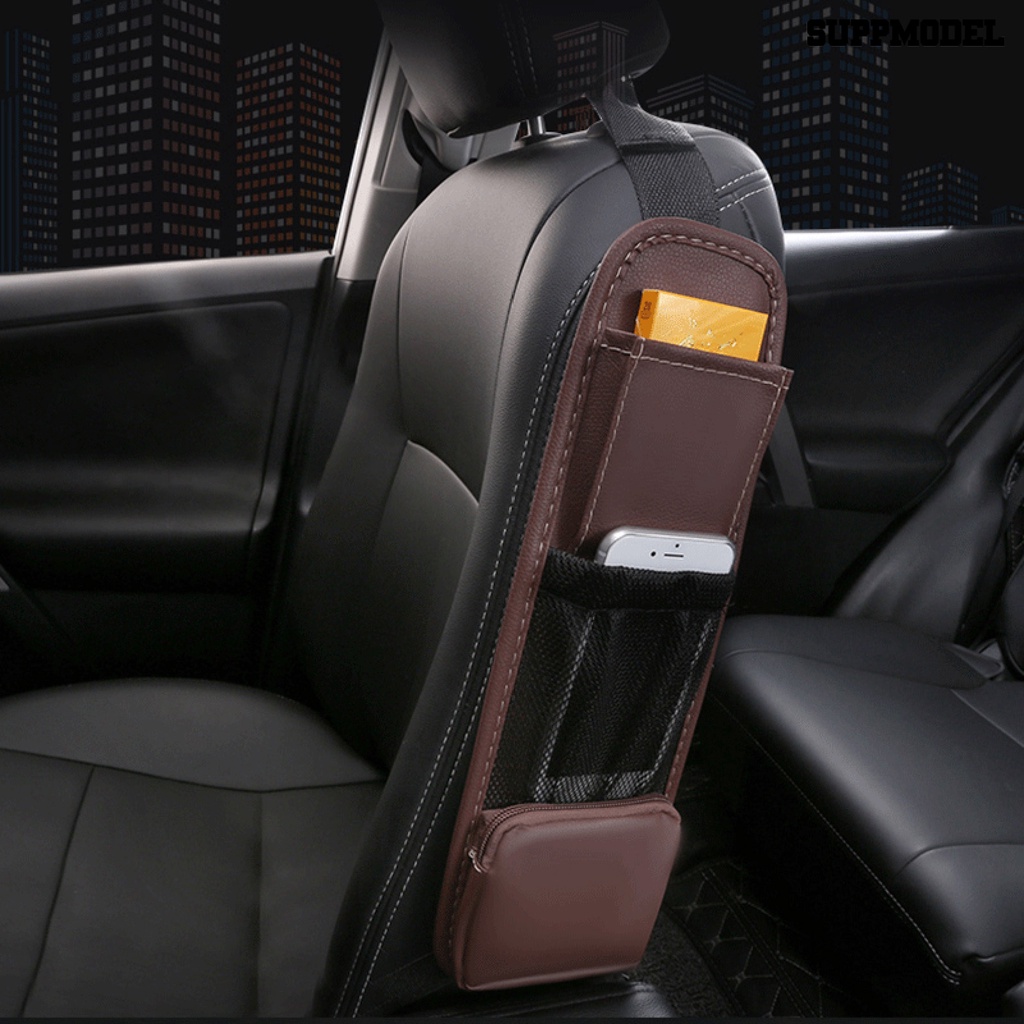 [SM Otomatis] Seat Side Organizer Kapasitas Besar Multi-Saku Dengan Saku Jaring Auto Seat Side Phone Hanging Bag Aksesoris Interior