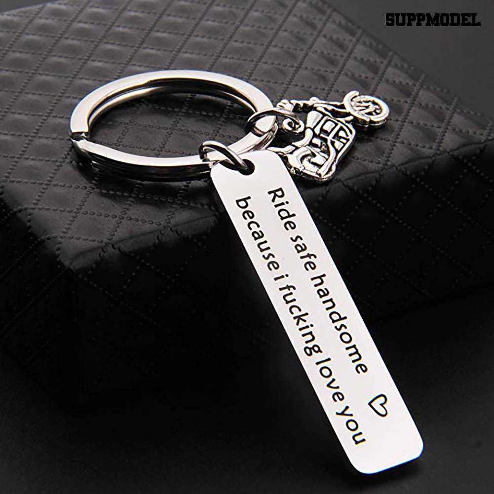[SM Otomatis] Ride Safe Motor Pendant Stainless Steel Gantungan Kunci Key Ring Holder Hadiah Dekorasi