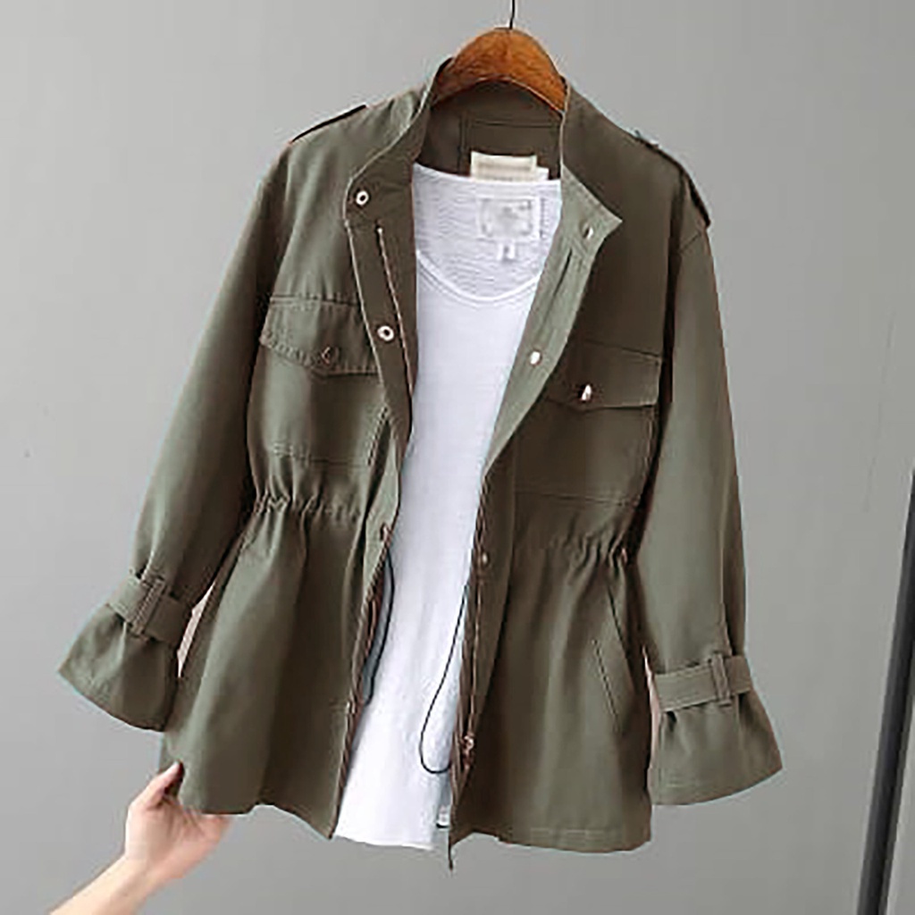 [ COD ] Vanda Parka Jacket Wanita Matt Kanvas Tebal OOTD Jaket Casual Korean Style Wanita Remaja