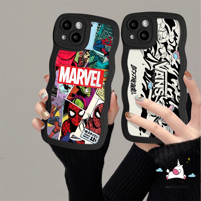 Case Anime Kartun Merek Trendi Untuk Infinix Hot 10 11 9 12 Play Note 12 G96 10 Pro Hot 11s 10s 20 10 9 12i 10Lite 20s 8 12 Pro Smart 6 4 5 Plus Label Graffiti Wavy Edge Soft Sarung