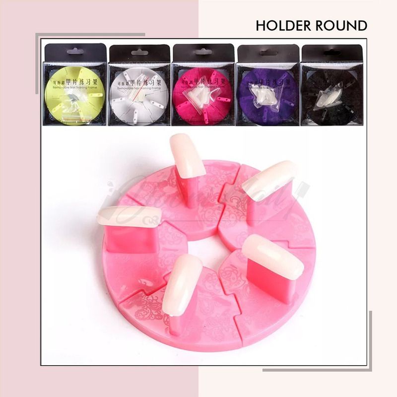 Nail display holder round tempat kuku hias tempat latihan nail art holder display kuku